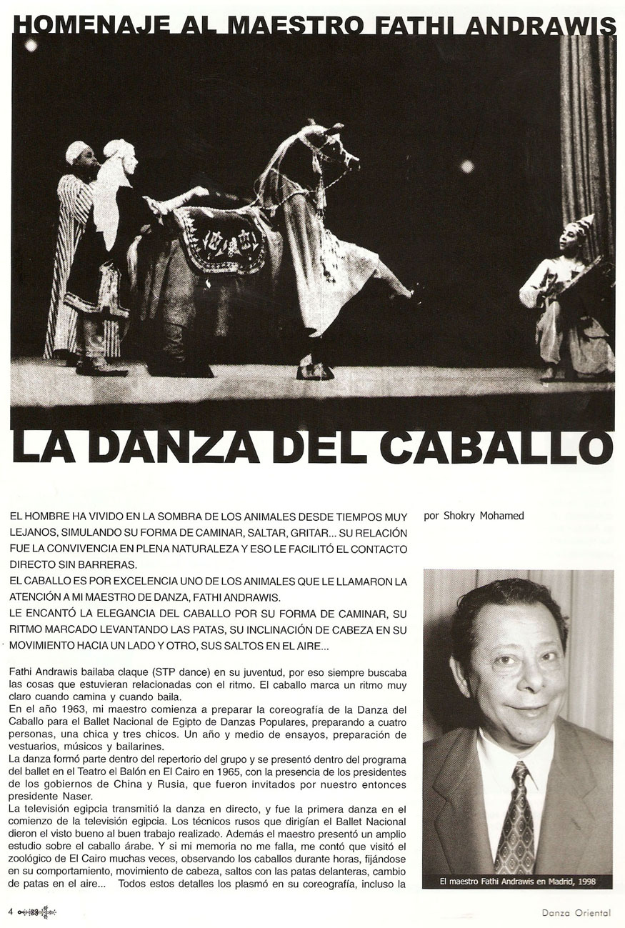 Reportajes de prensa de Yasmina Andrawis y la Academia Danza Oriental El Karnak en revista danza oriental