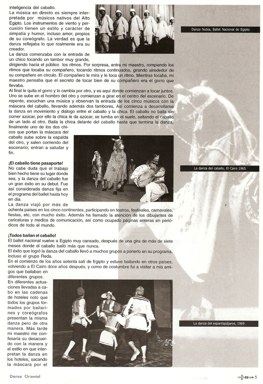 Reportajes de prensa de Yasmina Andrawis y la Academia Danza Oriental El Karnak en revista danza oriental