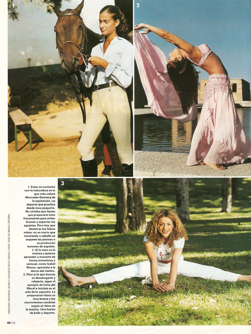 Reportajes de prensa de Yasmina Andrawis y la Academia Danza Oriental El Karnak en revista Elle