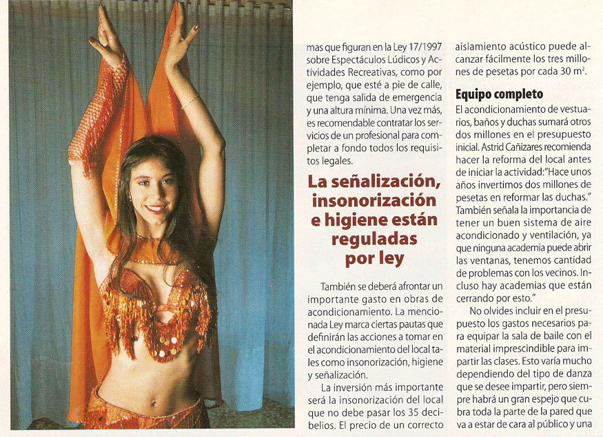Reportajes de prensa de Yasmina Andrawis y la Academia Danza Oriental El Karnak en revista Ideas de Negocios