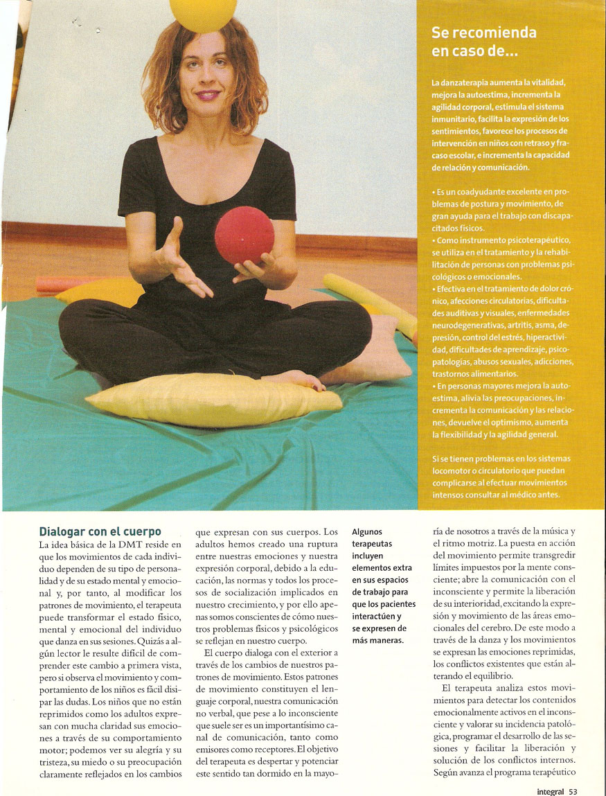 Reportajes de prensa de Yasmina Andrawis y la Academia Danza Oriental El Karnak en revista Integral